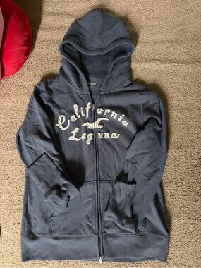 vintage-style hollister full zip up with waffle texture